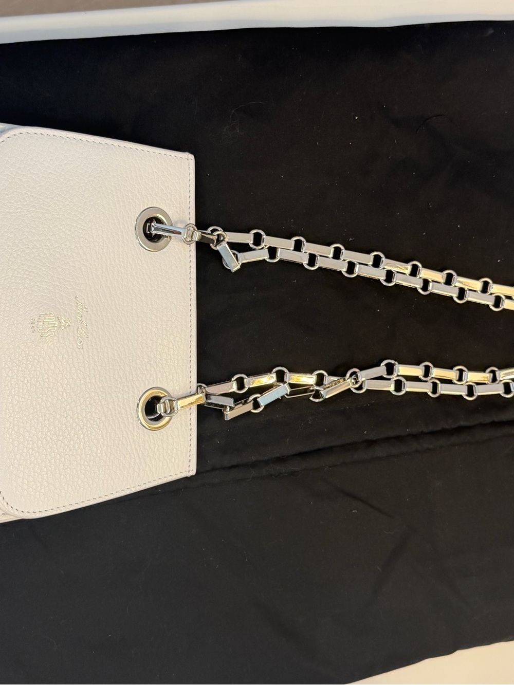 Mark Cross Francis Chain Mini White Leather Handbag